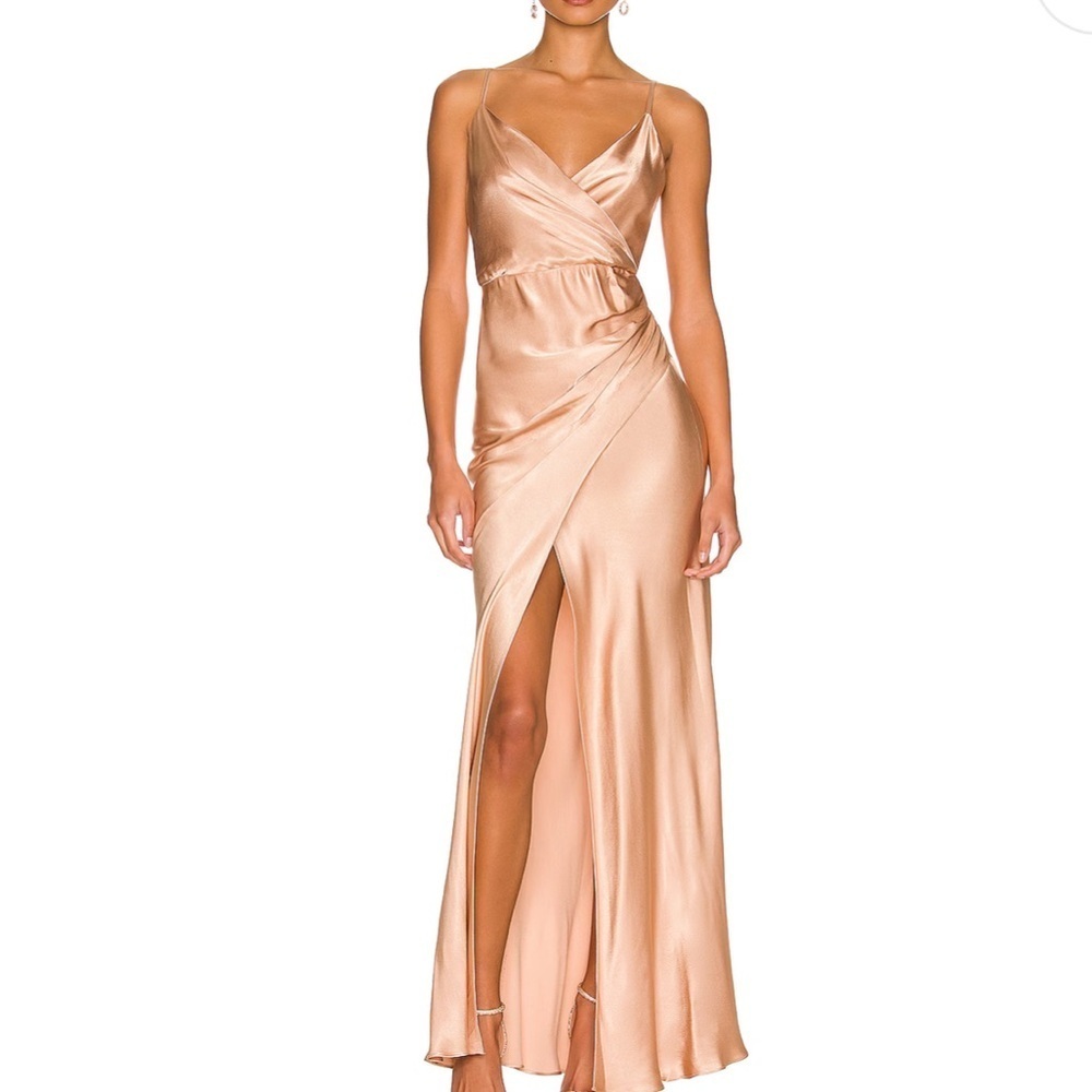 Shona Joy La Lune Cross Draped Maxi Dress in Desert Rose